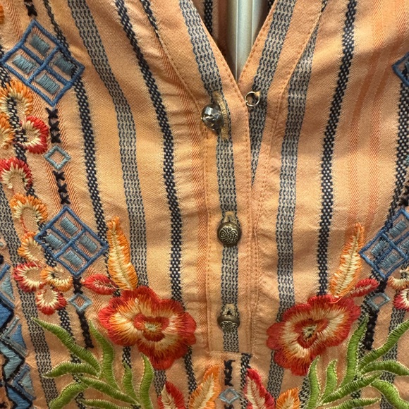 Aratta Pink and Blue Embroidered Blouse - Picture 4 of 9